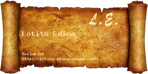 Lotits Edina névjegykártya